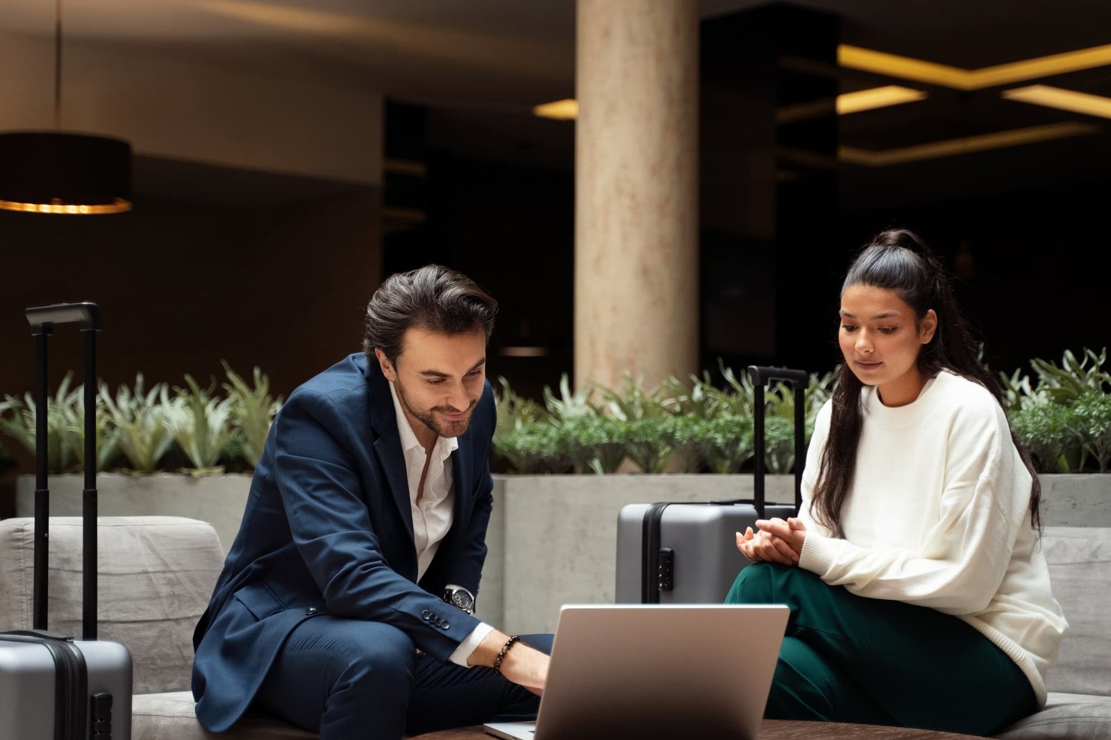 Consultants discussing business strategy together