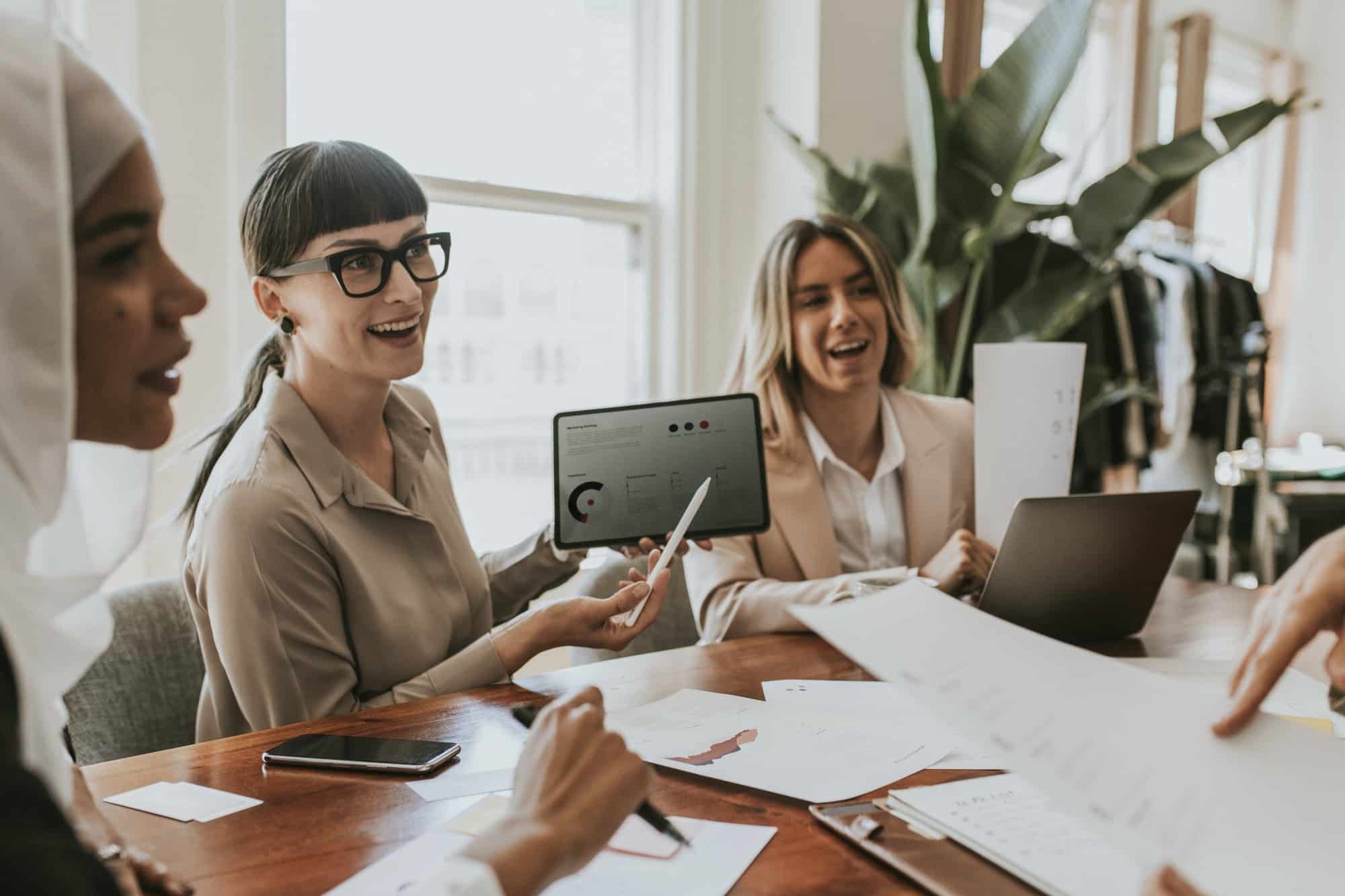 Businesswomen in an office meeting