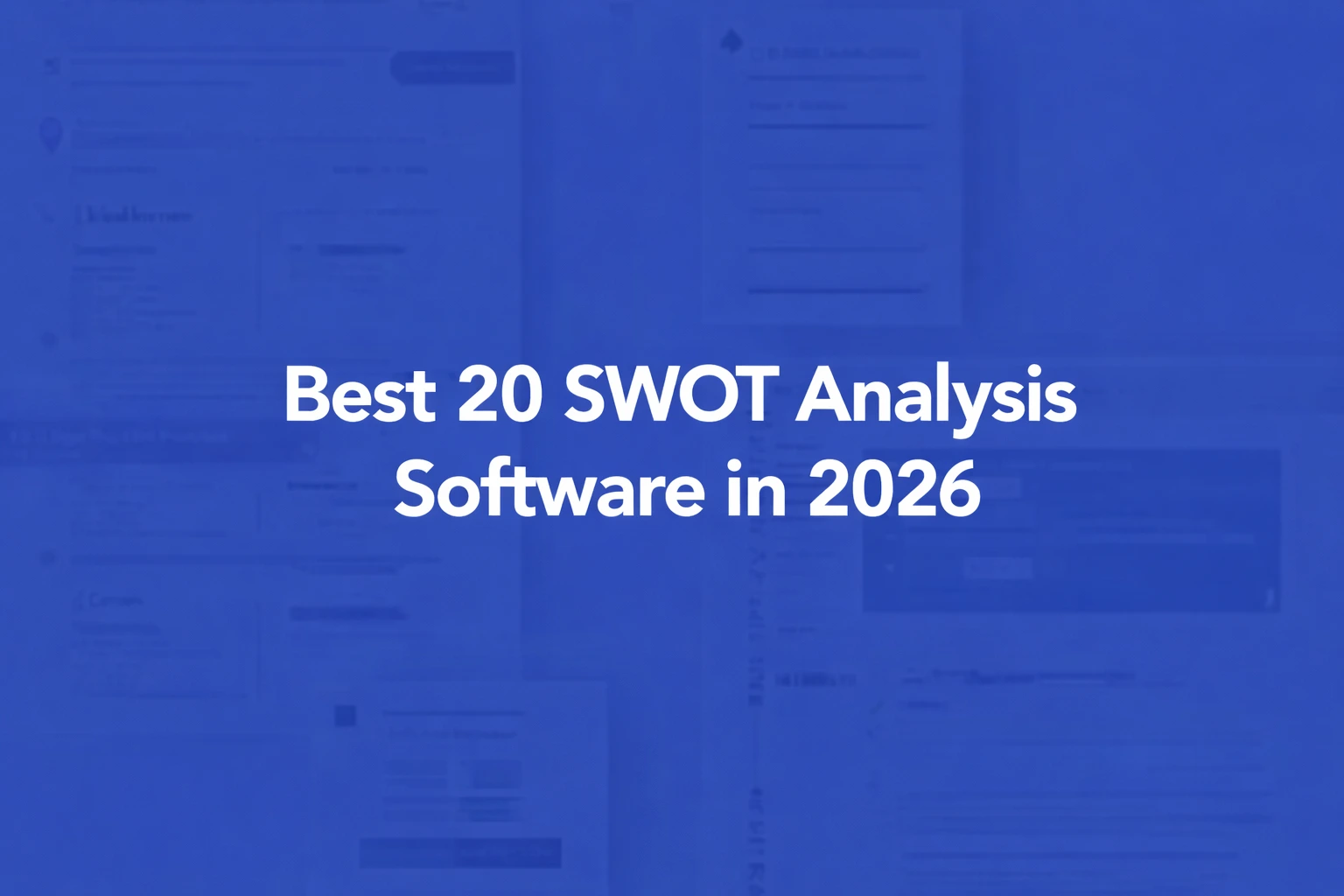 Best 20 SWOT Analysis Software in 2026