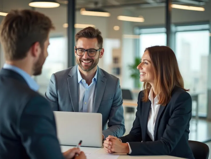 Brand consultants analyzing market positioning and messaging strategy for client business growth