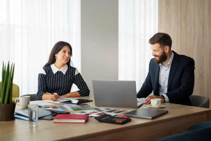 Sales experts designing structured sales process and conversion strategy for business clients